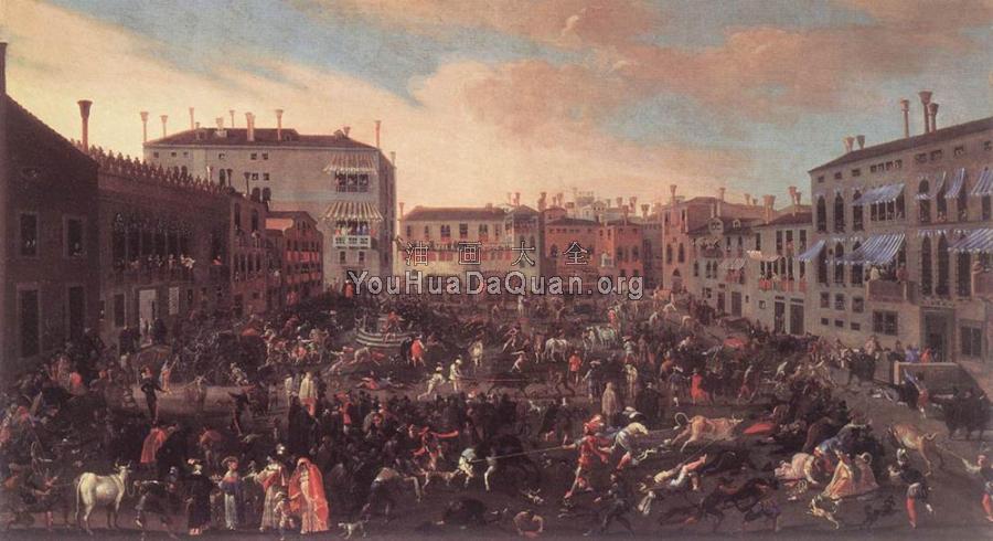 the Younger Bull Hunt In Campo San Polo - 大约瑟夫·海因茨